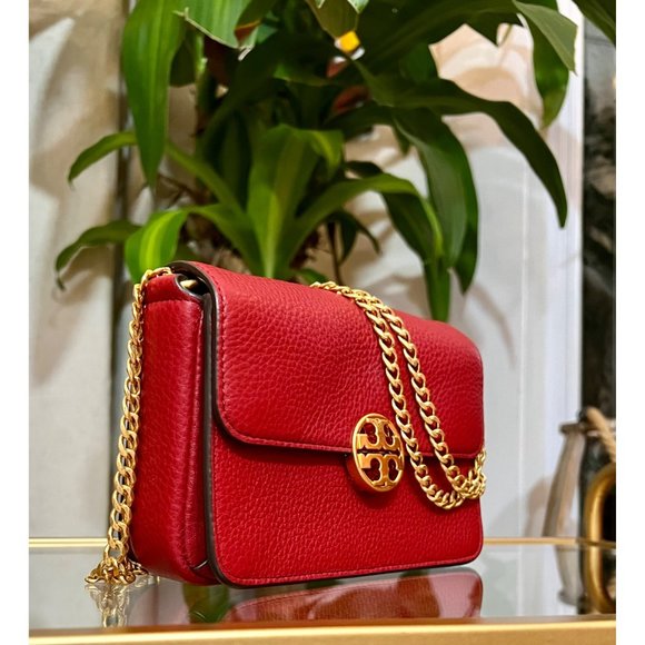 ♦️♦️  TORY BURCH AUTHENTIC RED LEATHER CHELSEA HANDBAG ♦️♦️ - Picture 9 of 14